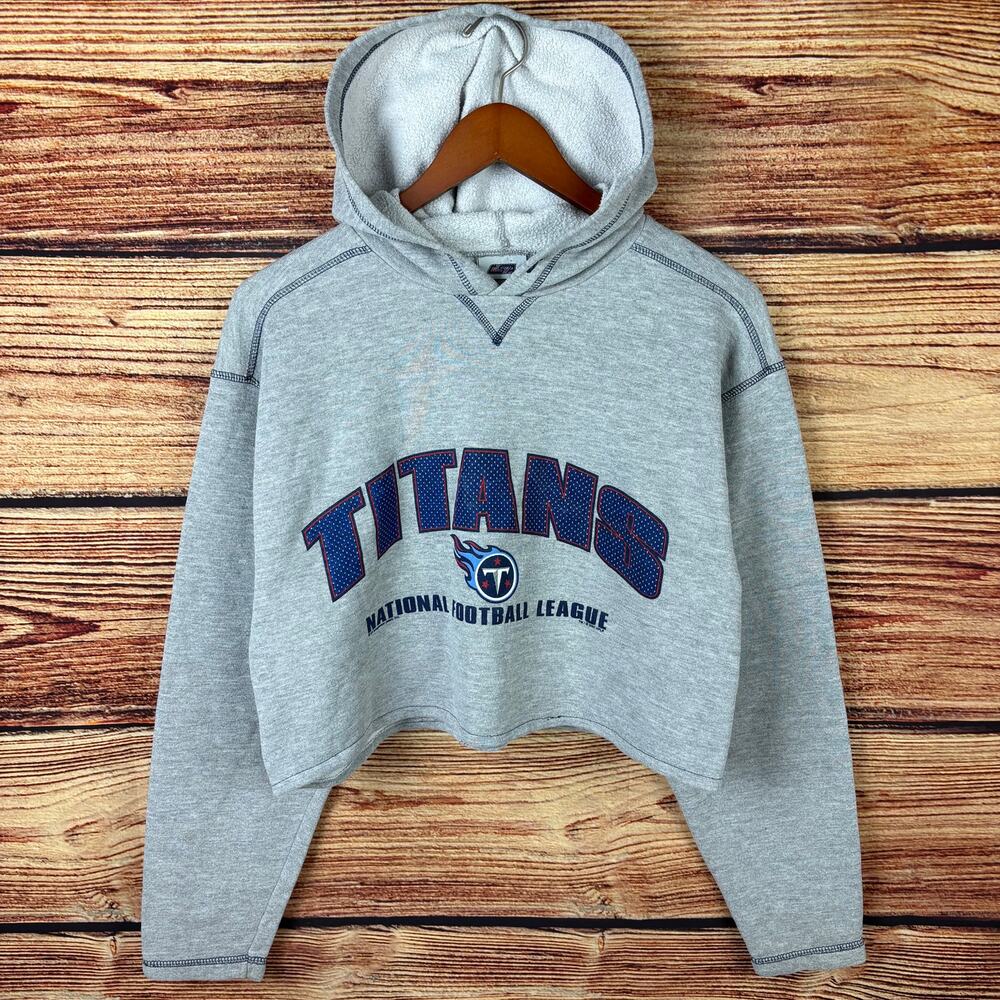 Vintage 2001 Tennessee Titans NFL Football Crop Top Hoodie